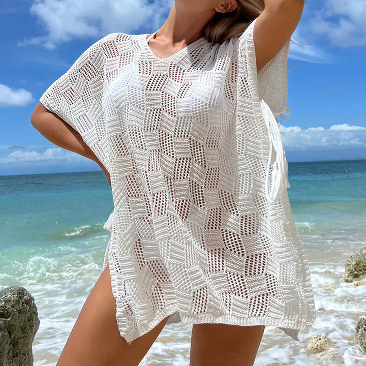 Damen luftiger Häkel-Strandüberwurf mit modernem Netzdesign Echo Archiv