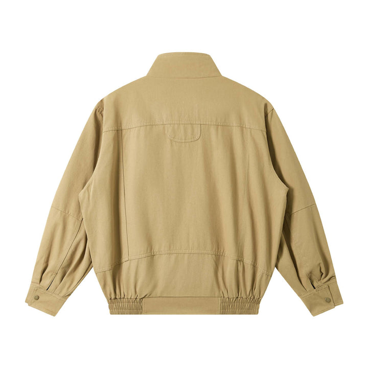 Herren Leichter Canvas-Fieldblouson mit Stehkragen, verdecktem Reißverschluss und elastischem Saum Echoarchiv