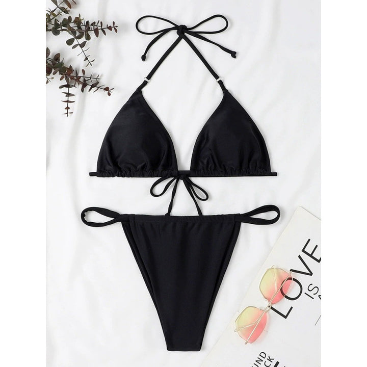 Damen Triangel-Bikini mit verstellbaren Bindebändern und elastischem Bund Echo Archiv