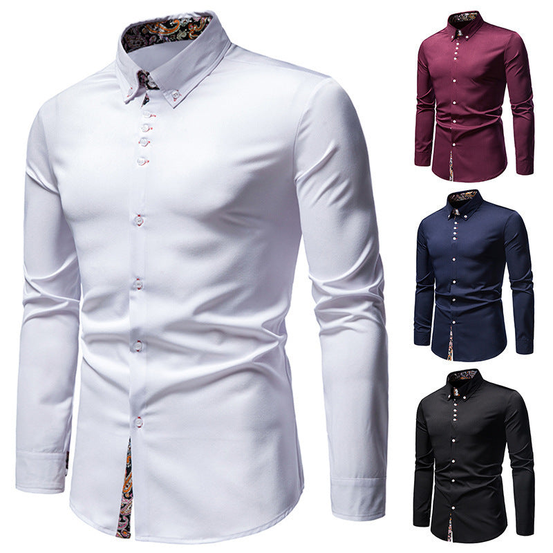 Herren Langarmhemd mit modernem Paisley-Muster und exklusiven Details Echoarchiv