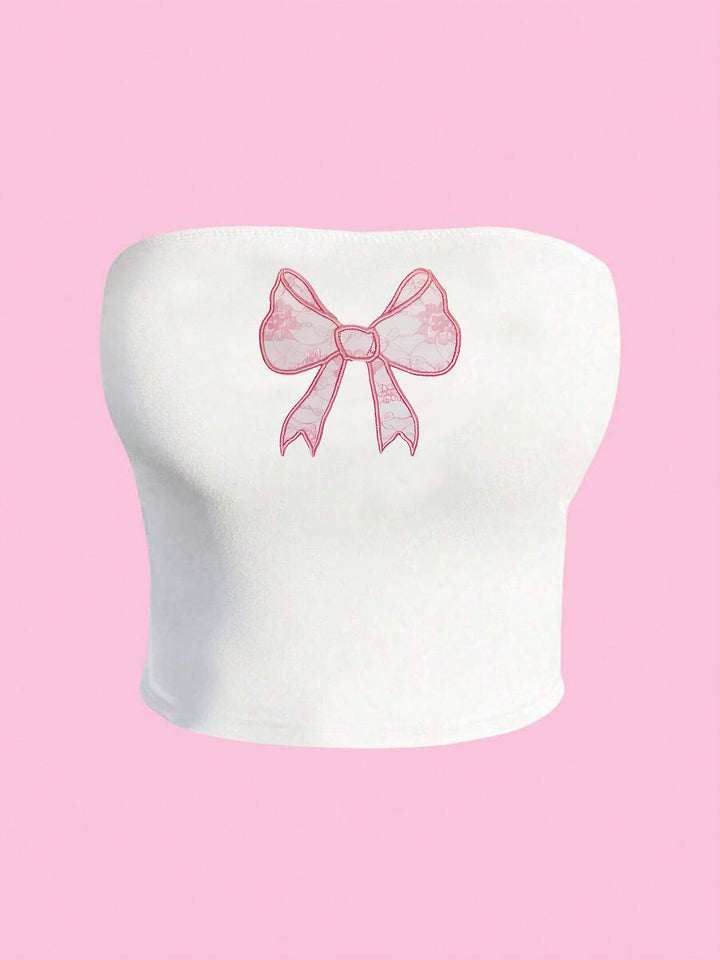 Damen Bandeau-Top mit elegantem Spitzenbandmotiv Echo Archiv