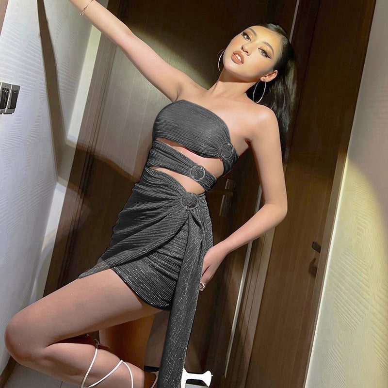 Damen Wickelkleid mit strapazierfähigem und elastischem Material Echo Archiv