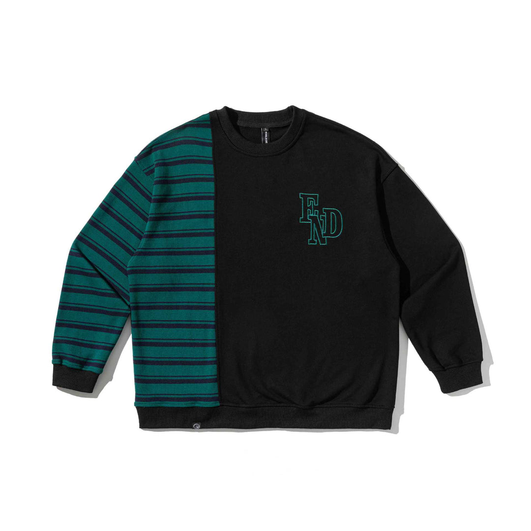 Herren Oversize-Sweatshirt im zweifarbigen Blockdesign mit Streifen Echoarchiv