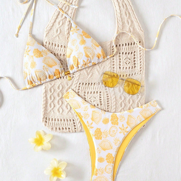 Damen Polka-Dots Triangel-Bikini mit verstellbaren Trägern Echo Archiv