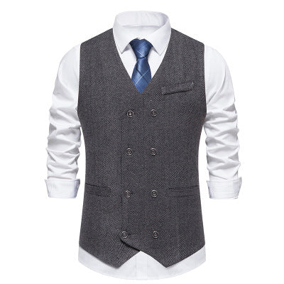 Herren elegante Weste mit strukturiertem Hahnentrittmuster Echoarchiv
