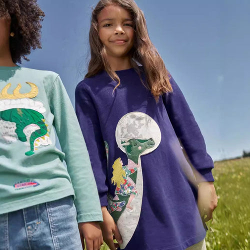 Mädchen Sweatkleid mit zauberhaftem Drachenmotiv Echo Archiv
