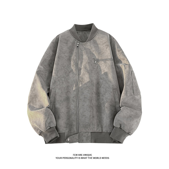 Herren lässige Oversized-Bomberjacke aus strapazierfähigem Material mit praktischen Taschen Echoarchiv