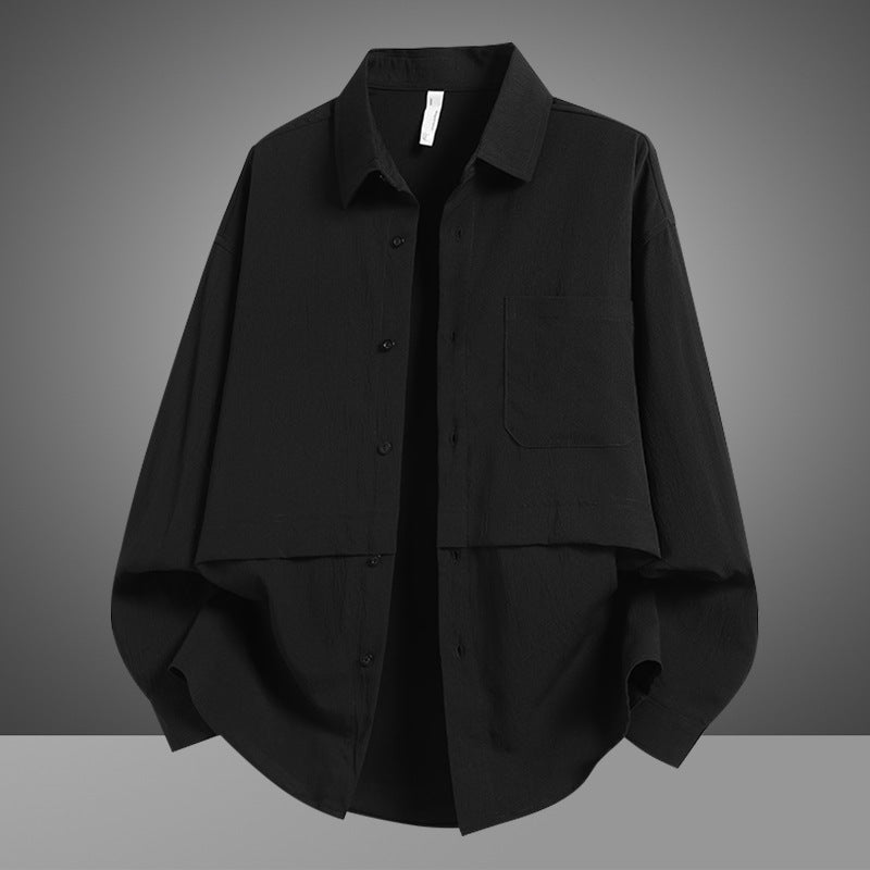 Herren Lässige Overshirtjacke mit weitem Schnitt und praktischer Brusttasche Echoarchiv