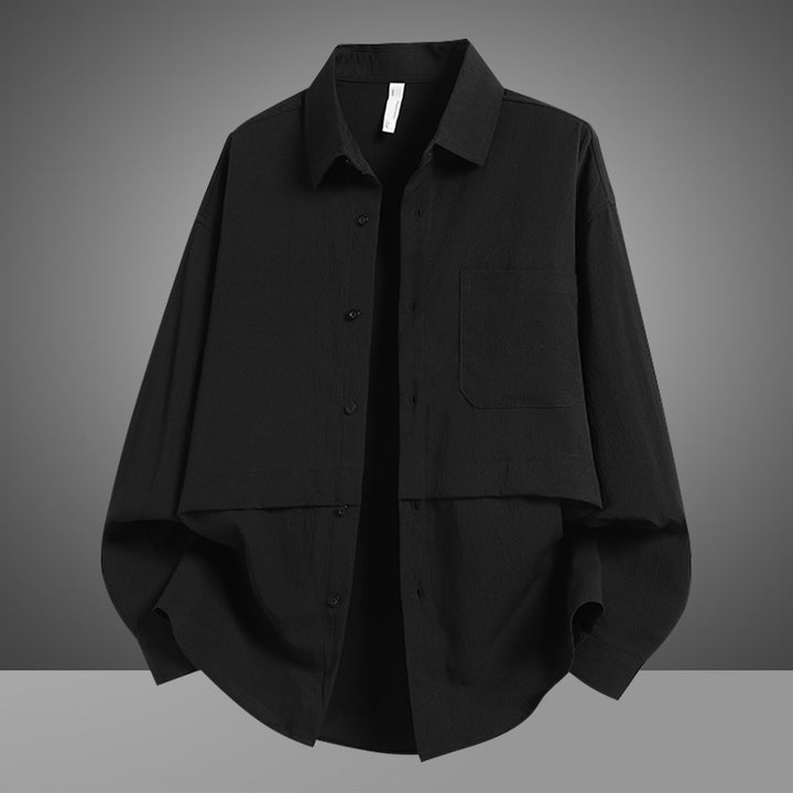 Herren Lässige Overshirtjacke mit weitem Schnitt und praktischer Brusttasche Echoarchiv
