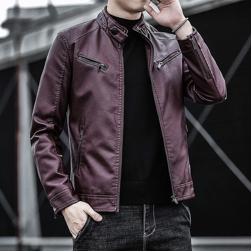 Herren Stilvolle Kunstlederjacke Echo Archiv