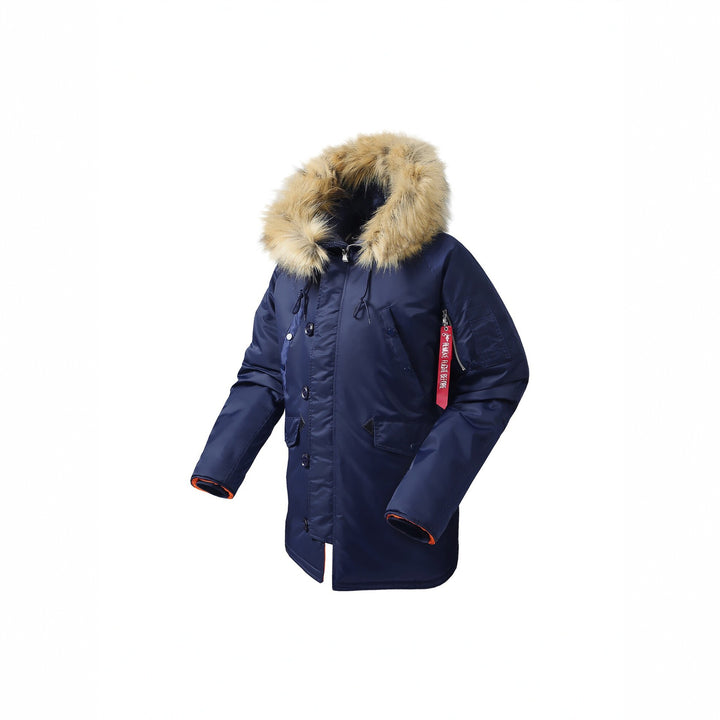 Herren langer Thermo-Parka mit Kapuze und abnehmbarem Kunstfellbesatz Echo Archiv