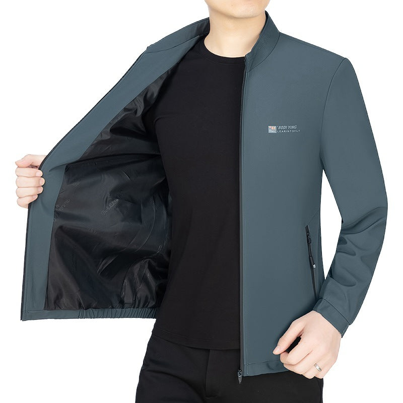 Herren Stehkragen-Jacke mit wärmendem Teddyfutter und Reißverschluss – Taviero