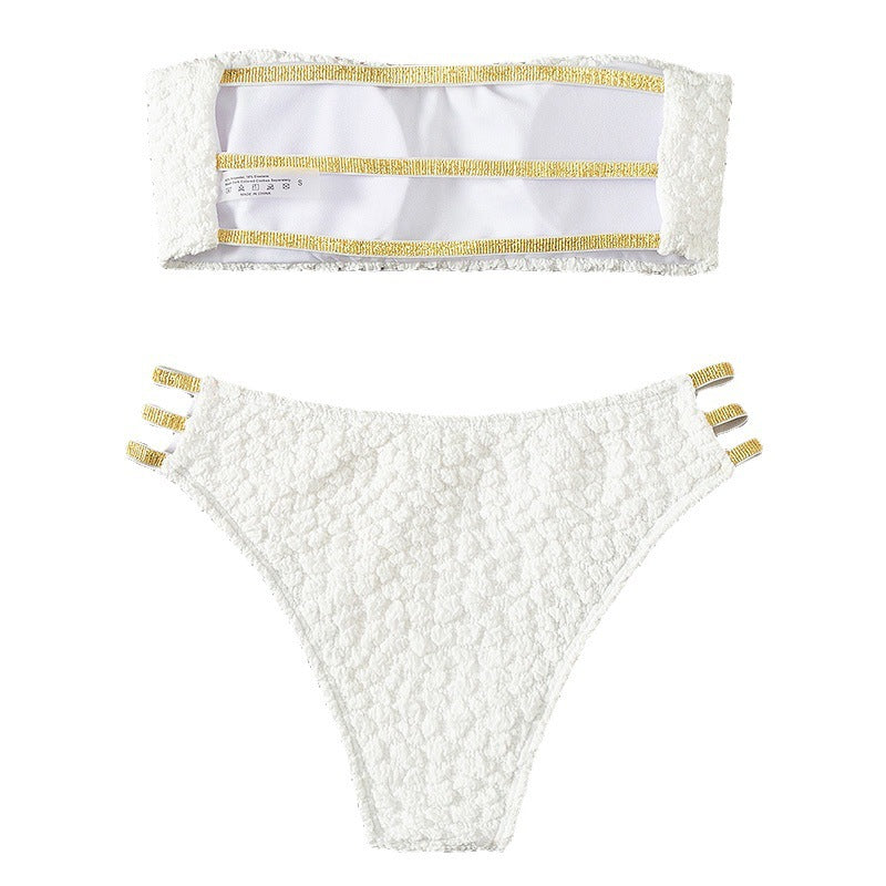 Damen Bandeau-Bikini-Set mit glänzenden Akzenten Echo Archiv