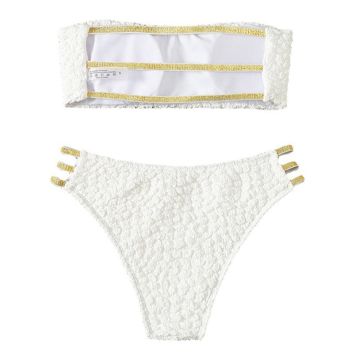 Damen Bandeau-Bikini-Set mit glänzenden Akzenten Echo Archiv