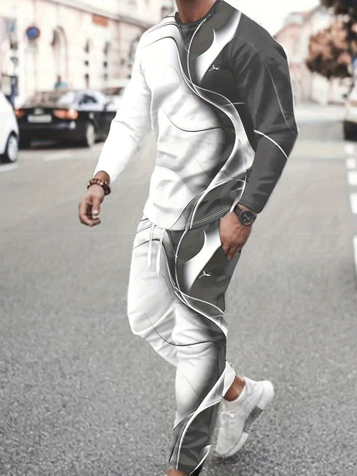 Herren Sportliches Lifestyle-Outfit mit kreativem Muster und bequemer Passform Echoarchiv