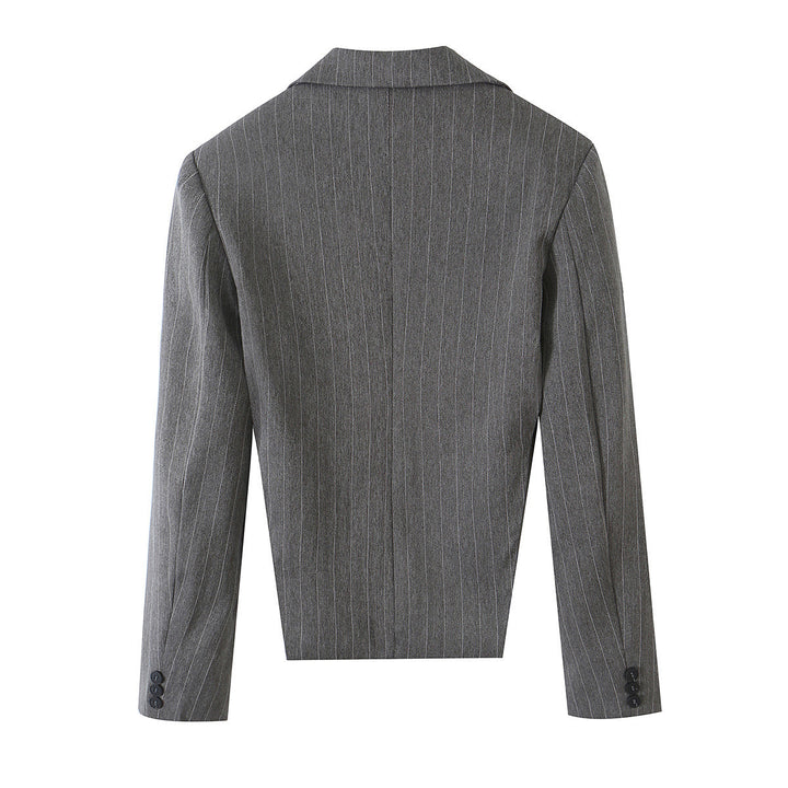 Damen Taillierter Cropped‑Blazer mit Seiteneinsätzen und Nadelstreifen Echo Archiv