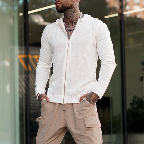 Herren lässiger Strickpulli mit Reißverschluss Echoarchiv