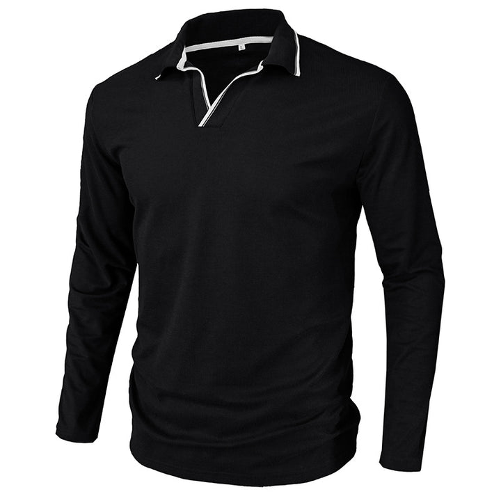 Herren modisches Longsleeve-Polo mit stilvollem Kragen Echoarchiv