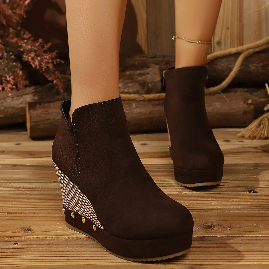 Damen Wedge-Stiefelette mit Eleganter Struktur Echo Archiv