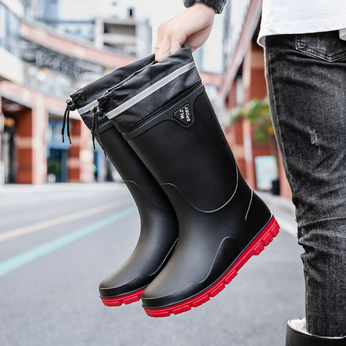 Herren Outdoor-Gummistiefel mit Thermokragen, Zugkordelverschluss und rutschfester Profilsohle Echoarhiv