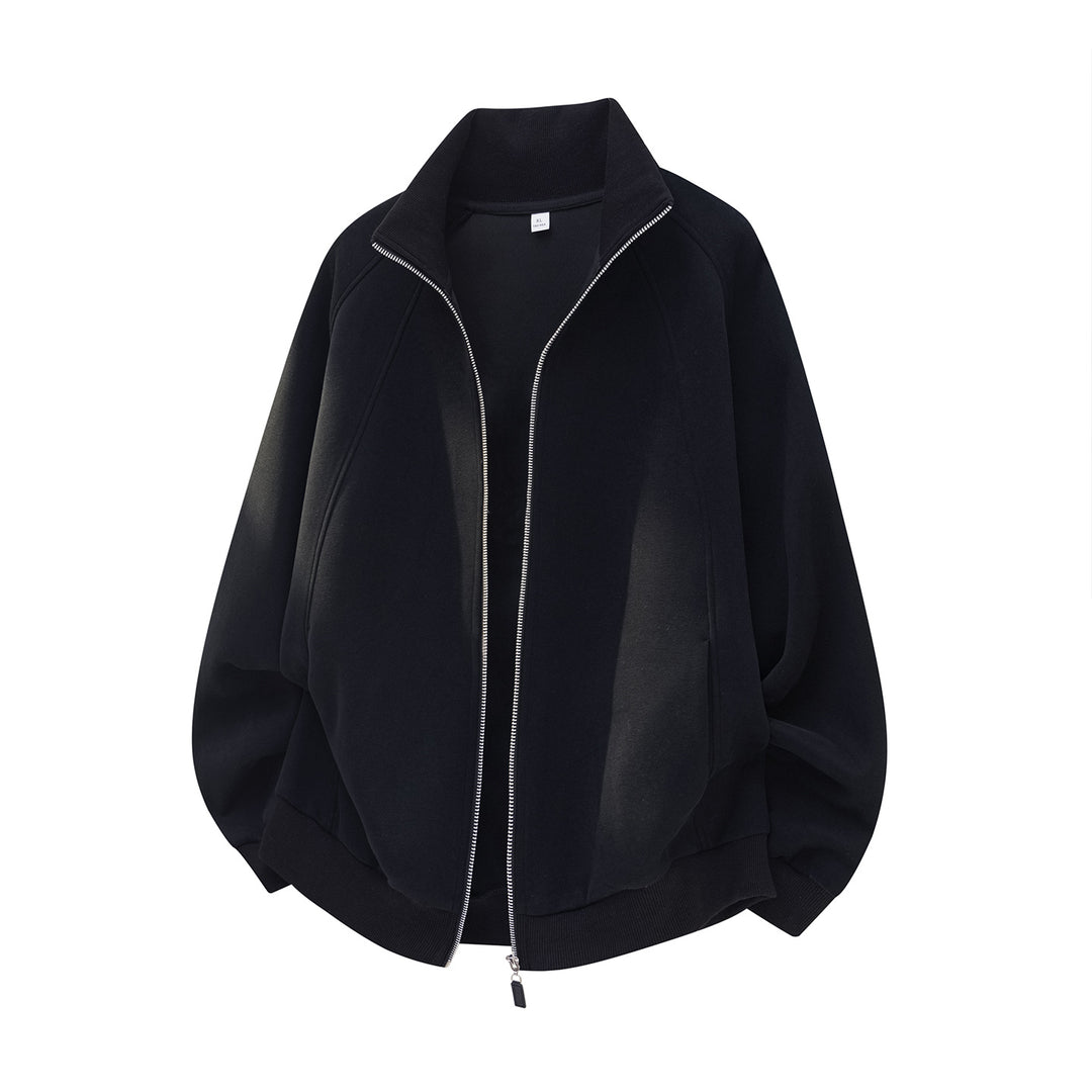 Unisex Oversize Reißverschluss-Sweatjacke mit Stehkragen und Raglanärmeln Echo Archiv