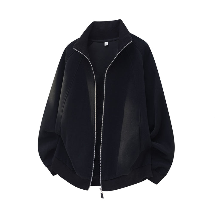 Unisex Oversize Reißverschluss-Sweatjacke mit Stehkragen und Raglanärmeln Echo Archiv