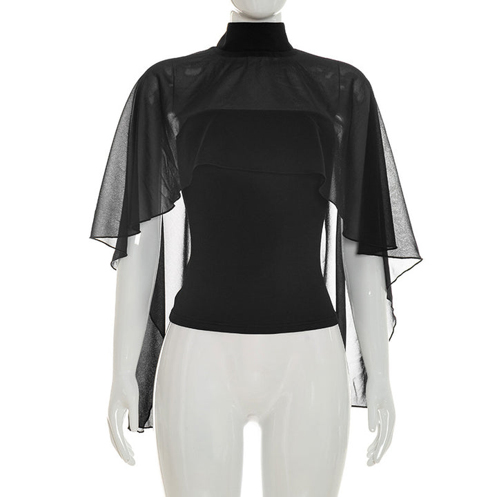 Damen elegantes Top mit transparenten Flügel-Ärmeln Echo Archiv