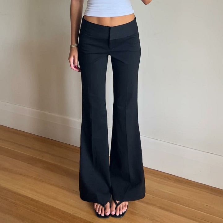 Damen Hochtaillierte Stretch-Flaredhose mit ausgestelltem Bein Echo Archiv