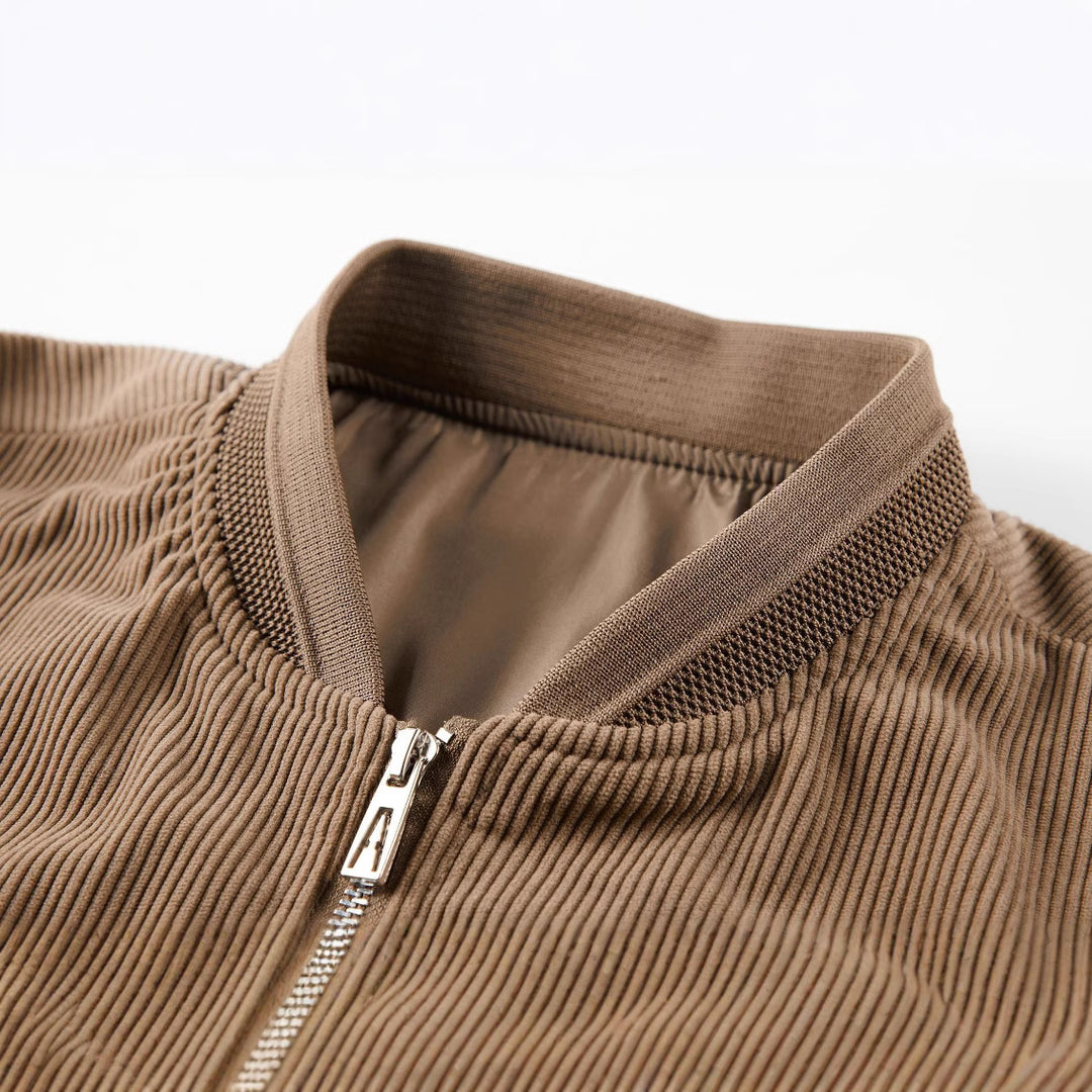 Herren Lässige Cordjacke mit durchgehendem Reißverschluss Echo Archiv