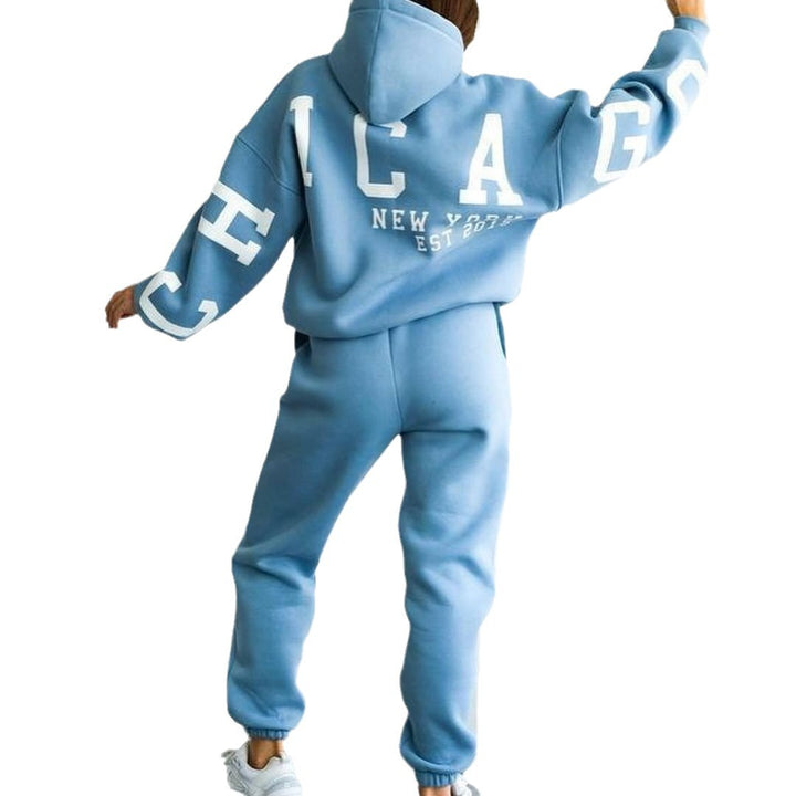 Damen Oversized Kapuzenpullover mit großflächigem Blockprint Echoarchiv