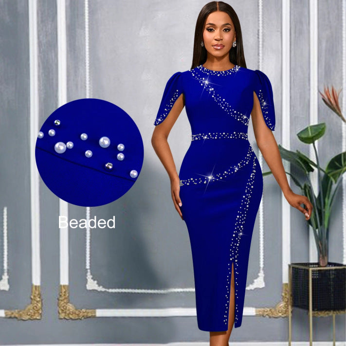 Damen elegantes Abendkleid mit glitzernden Akzenten und seitlichem Schlitz Echo Archiv