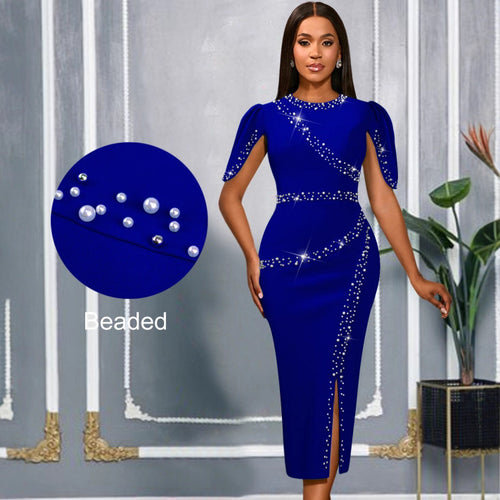 Damen elegantes Abendkleid mit glitzernden Akzenten und seitlichem Schlitz Echo Archiv