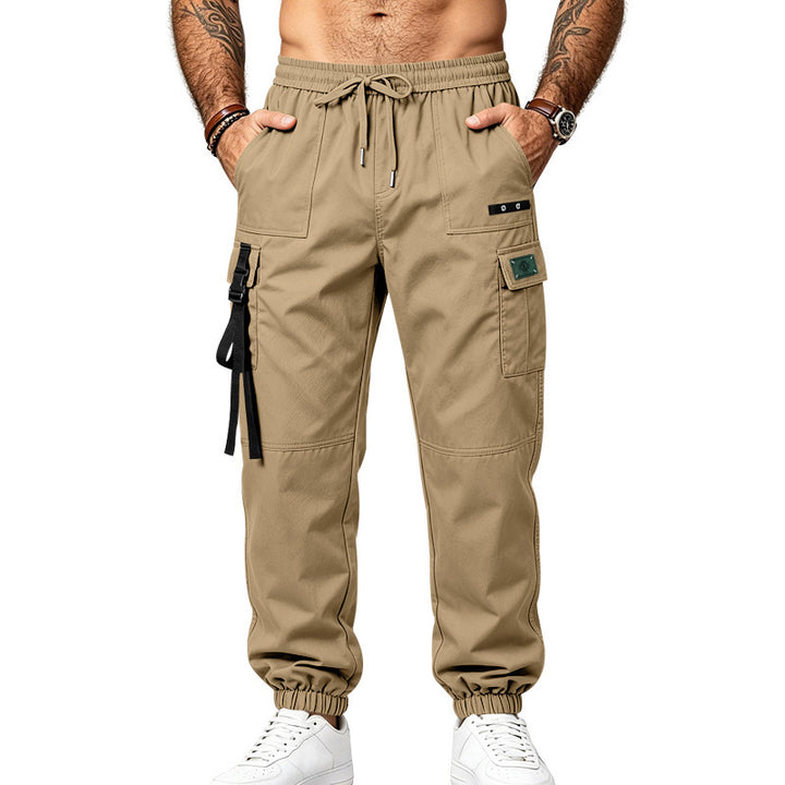 Herren Multifunktionale Cargo-Jogginghose mit Elastikbund, Gurt- und Taschen-Details Echoarchiv