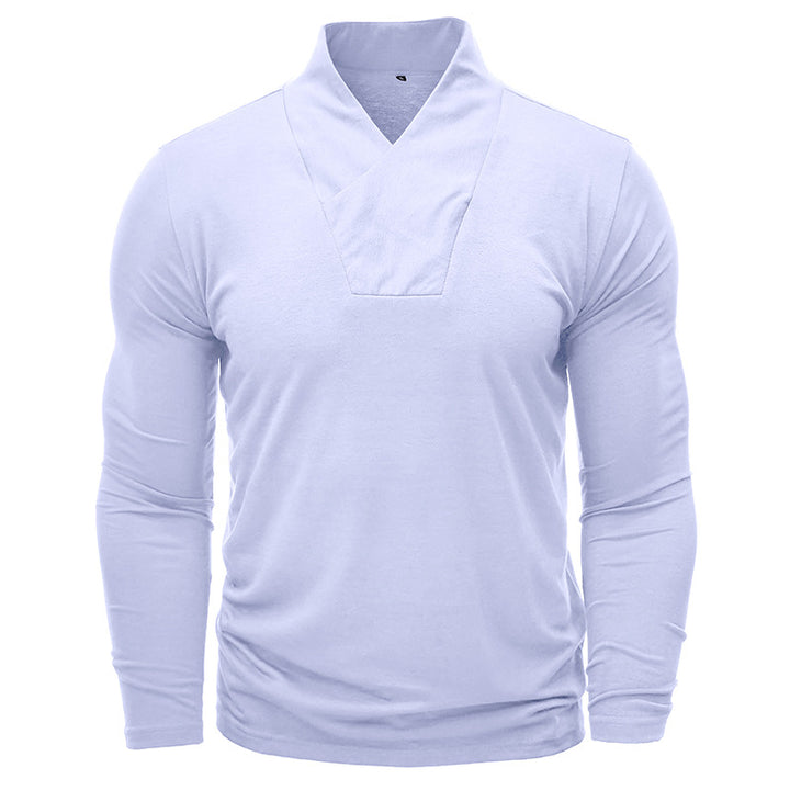 Herren Langarmshirt mit modernem Stehkragen Echoarchiv