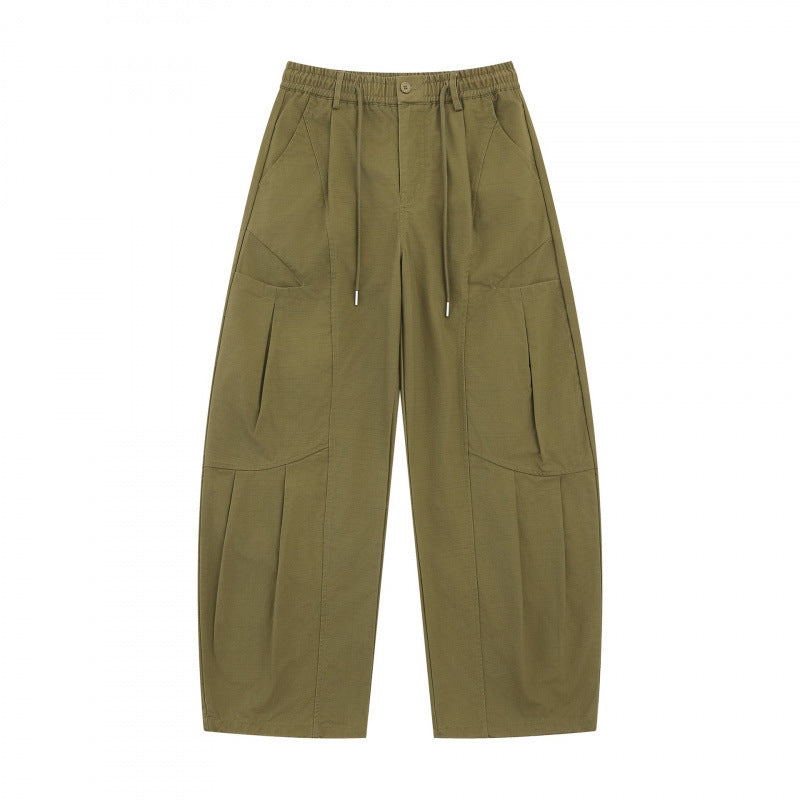 Unisex Weite Utility-Cargo-Hose aus Baumwollmix mit Tunnelzugbund, großen Aufgesetzten Taschen und ballonförmiger Silhouette Echo Archiv