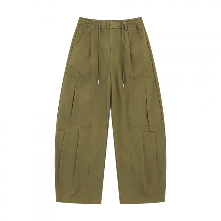 Unisex Weite Utility-Cargo-Hose aus Baumwollmix mit Tunnelzugbund, großen Aufgesetzten Taschen und ballonförmiger Silhouette Echo Archiv