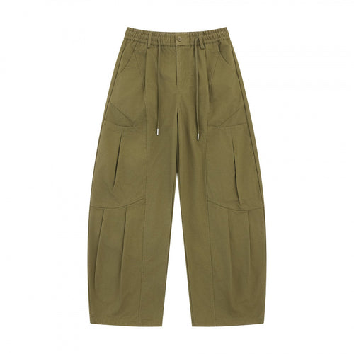Unisex Weite Utility-Cargo-Hose aus Baumwollmix mit Tunnelzugbund, großen Aufgesetzten Taschen und ballonförmiger Silhouette Echo Archiv