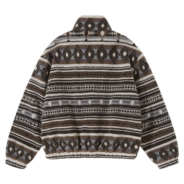 Unisex Kurzblouson aus Teddyfleece mit Ethno‑Muster und Stehkragen Echoarchiv