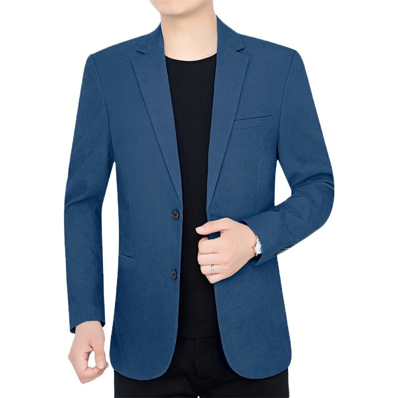 Herren Slim-Fit Ungefüttertes Sakko mit Notch-Revers und Zweiknopf-Silhouette – Tianoro