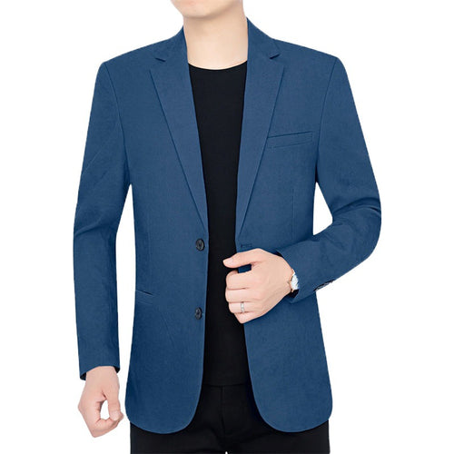 Herren Slim-Fit Ungefüttertes Sakko mit Notch-Revers und Zweiknopf-Silhouette – Tianoro