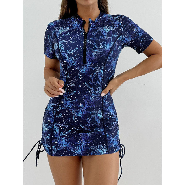 Damen Surfanzug mit stylischem Blumenmuster und kurzem Arm Echo Archiv