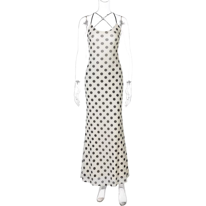 Damen Polka-Dots Maxikleid mit Spaghettiträgern und elegantem Schnitt Echo Archiv