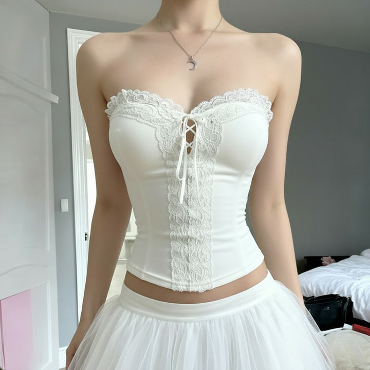 Damen Spitzen-Corsage mit verstellbarem Schnür-Design Echo Archiv