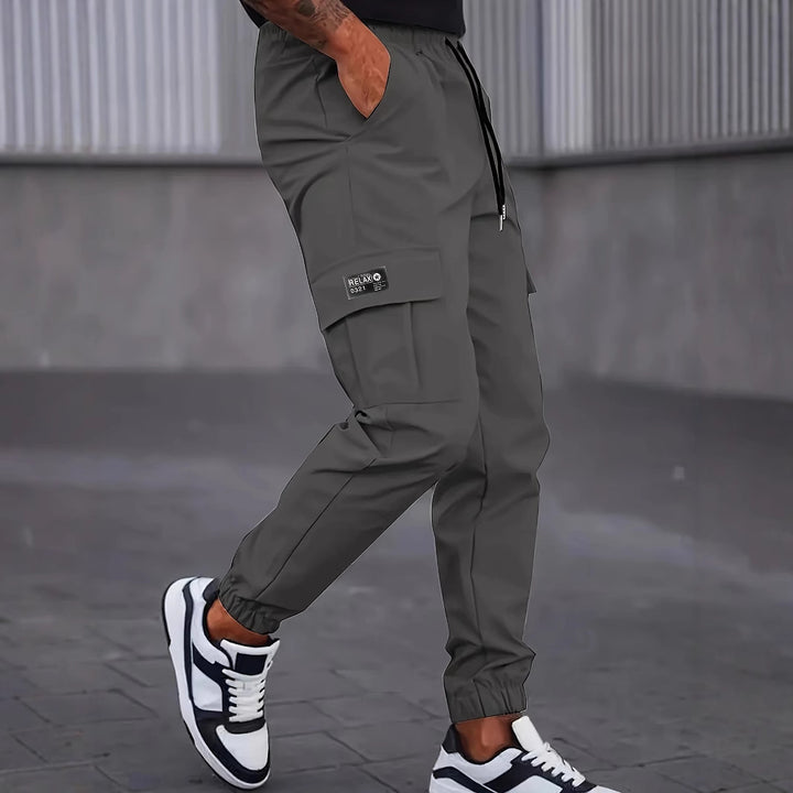 Herren Cargo-Jogginghose mit elastischem Bund, Cargo‑Taschen & Kordelzug Echo Archiv