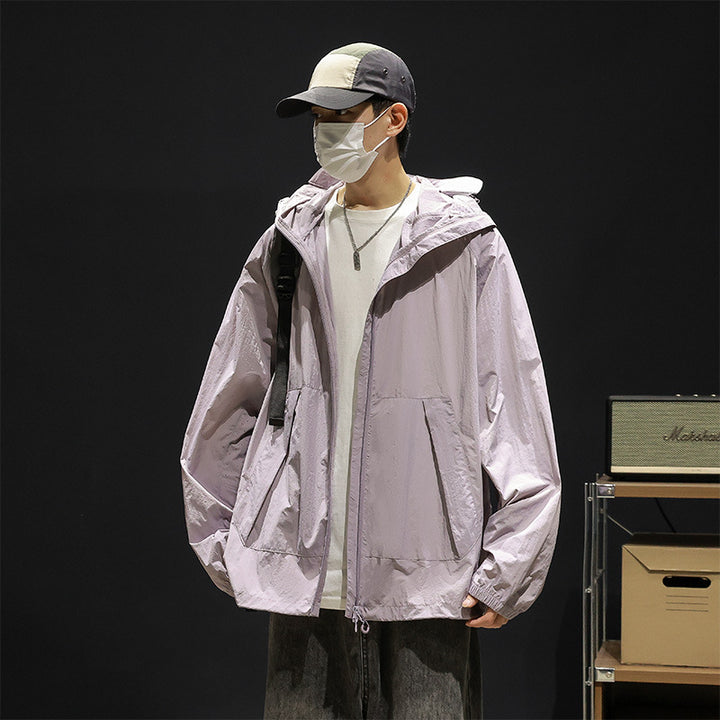Herren leichte und atmungsaktive Freizeitjacke mit verstellbarem Kapuzenkragen Echoarchiv
