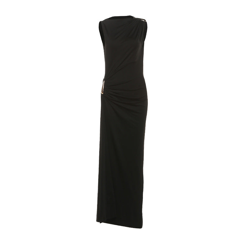 Damen Figurbetontes Maxikleid mit asymmetrischem Design und eleganten Raffungen Echo Archiv