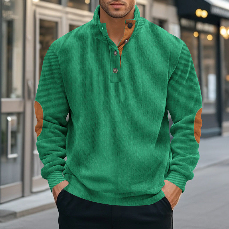 Herren Modischer Pullover mit Stehkragen und Kontrastakzenten Echoarchiv