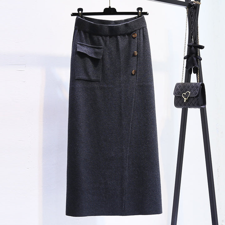 Damen Eleganter Strickrock mit praktischer Seitentasche Echo Archiv