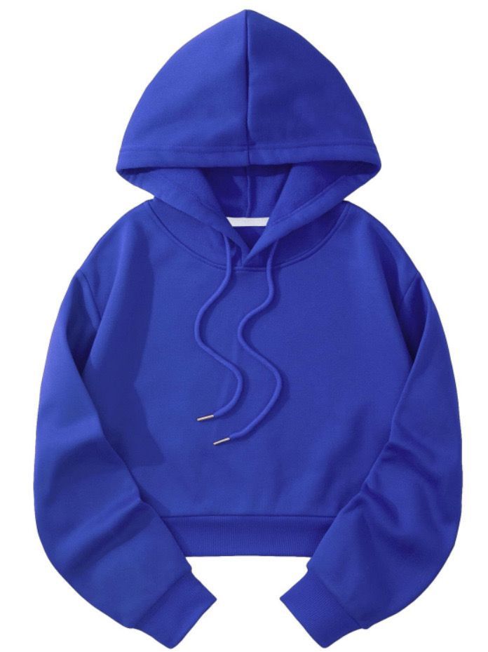 Damen nan cropped Kapuzenpullover mit weichem Fleece‑Innenfutter und elastischem Rippbund Echo Archiv