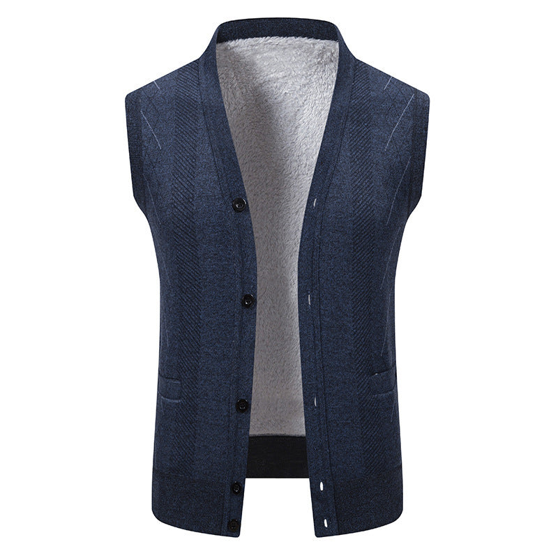Herren Strickjacke mit klassischem V-Ausschnitt und feinem Zopfmuster Echoarchiv